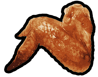 A delicious chicken wing.